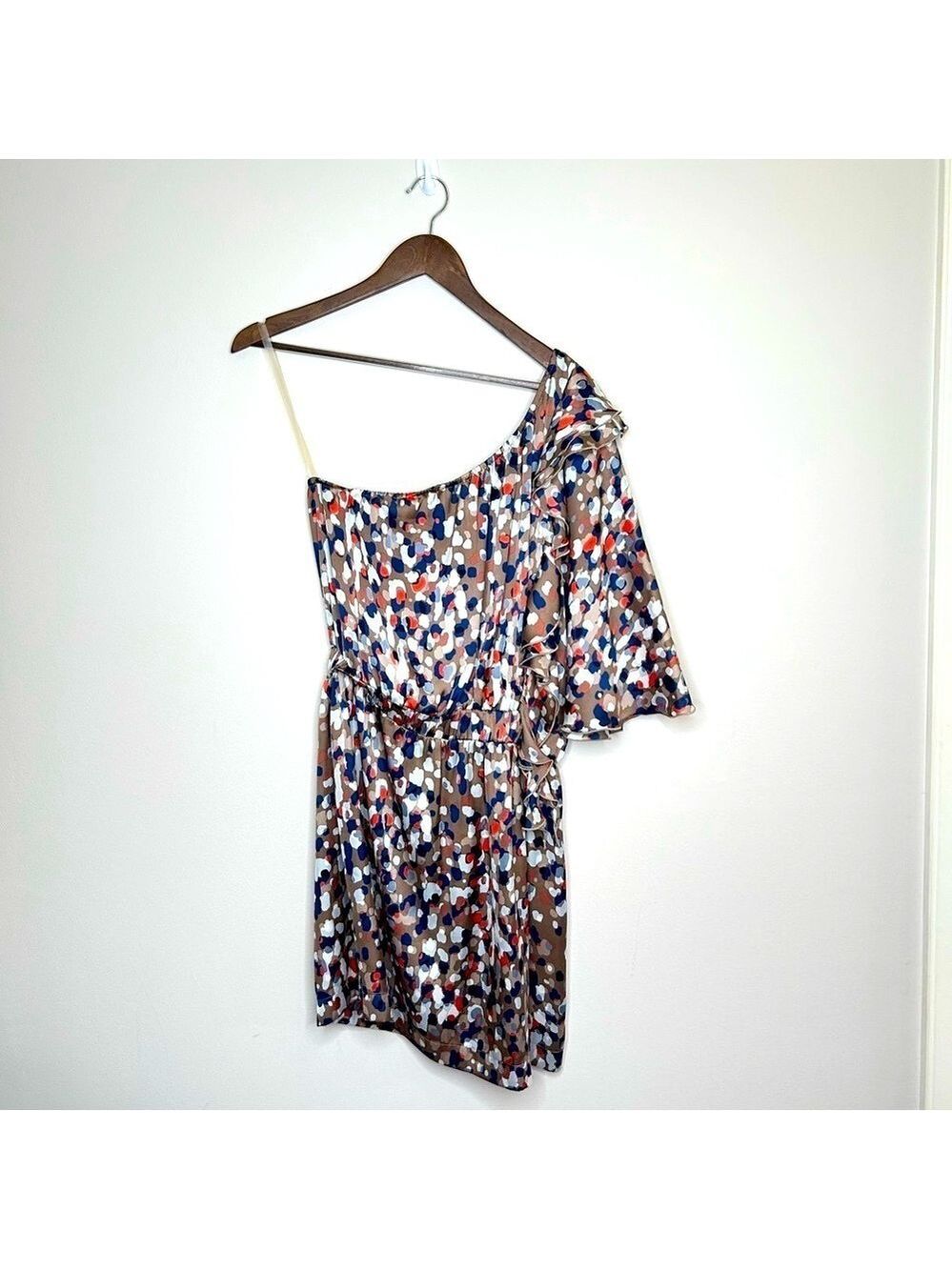 Uncle Frank One Shoulder Dress Abstract Print Medium